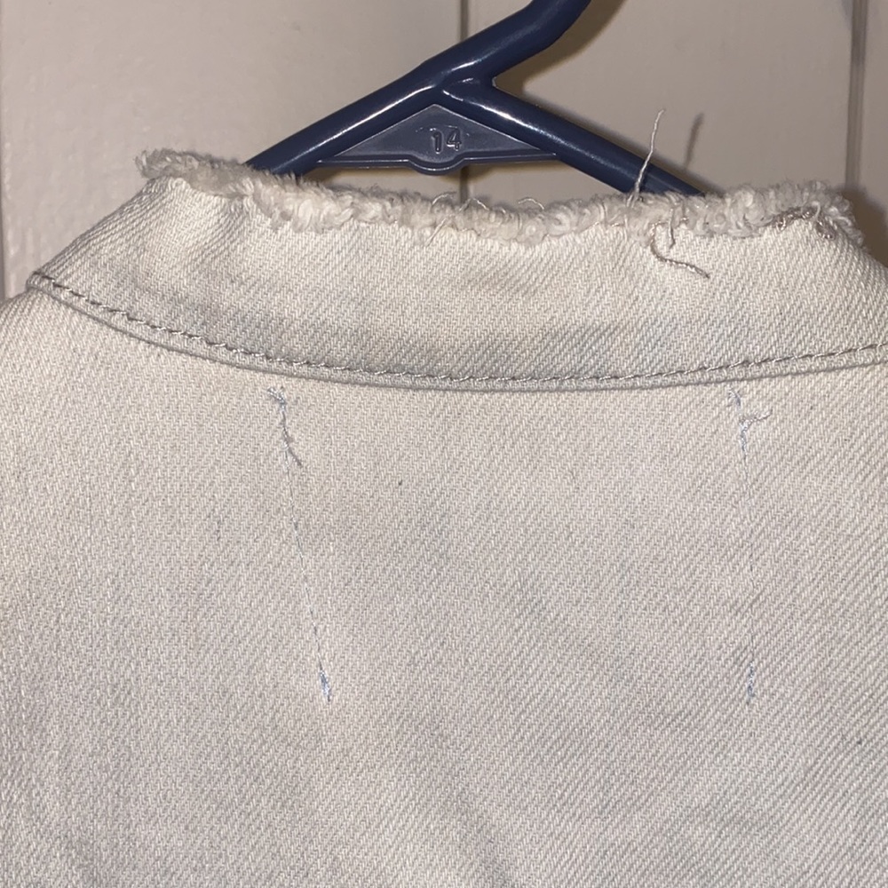 Rachel Roy XS Washout Distress Button Denim Shirt - Picture 13 of 15